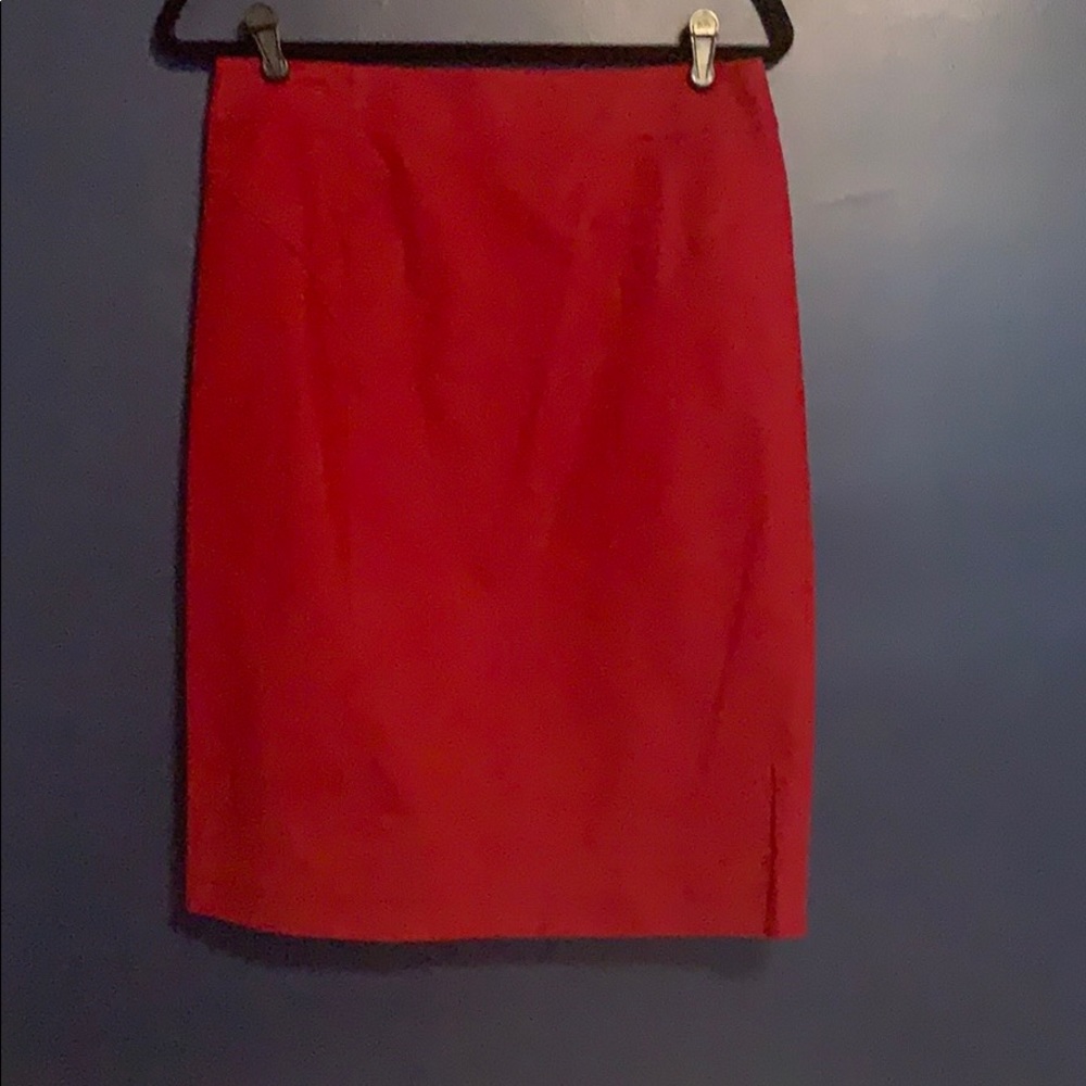 Dark red pencil skirt